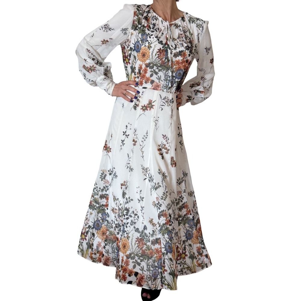 Vintage Nora Noh Korea Dress Midi Maxi Floral Boho Cottagecore Flowy Romantic  4